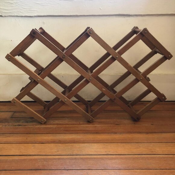 1970s Vintage Expandable Wooden Wine Rack - Versatile Organizer - Picture 4 of 10